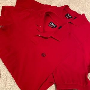 Red mens medium stretch chaps polo (2 shirts)